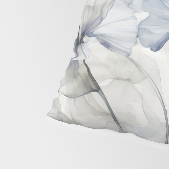 Ethereal Blue Grey Flower Fantasies Pillow Sham Gallery Image 4