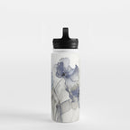 Ethereal Blue Grey Flower Fantasies Water Bottle Gallery Image 2
