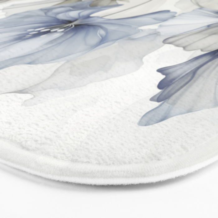 Ethereal Blue Grey Flower Fantasies Bath Mat Gallery Image 3