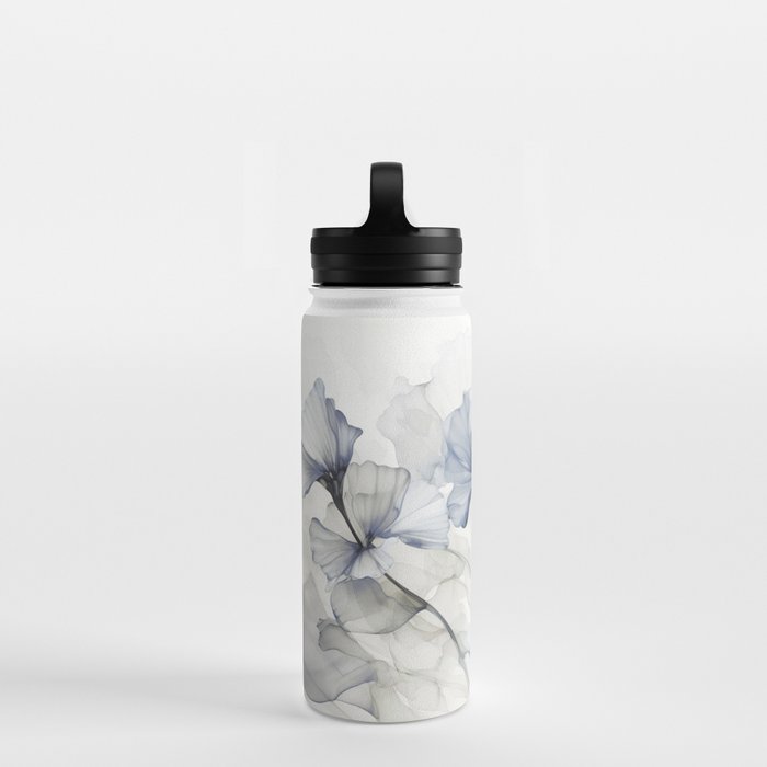 Ethereal Blue Grey Flower Fantasies Water Bottle Gallery Image 3