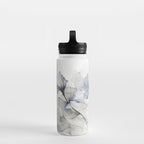 Ethereal Blue Grey Flower Fantasies Water Bottle Gallery Image 3