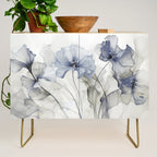 Ethereal Blue Grey Flower Fantasies Credenza Gallery Image 1