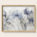 Ethereal Blue Grey Flower Fantasies Serving Tray Gallery Image 1
