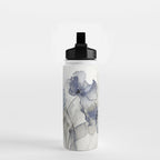 Ethereal Blue Grey Flower Fantasies Water Bottle Gallery Image 2