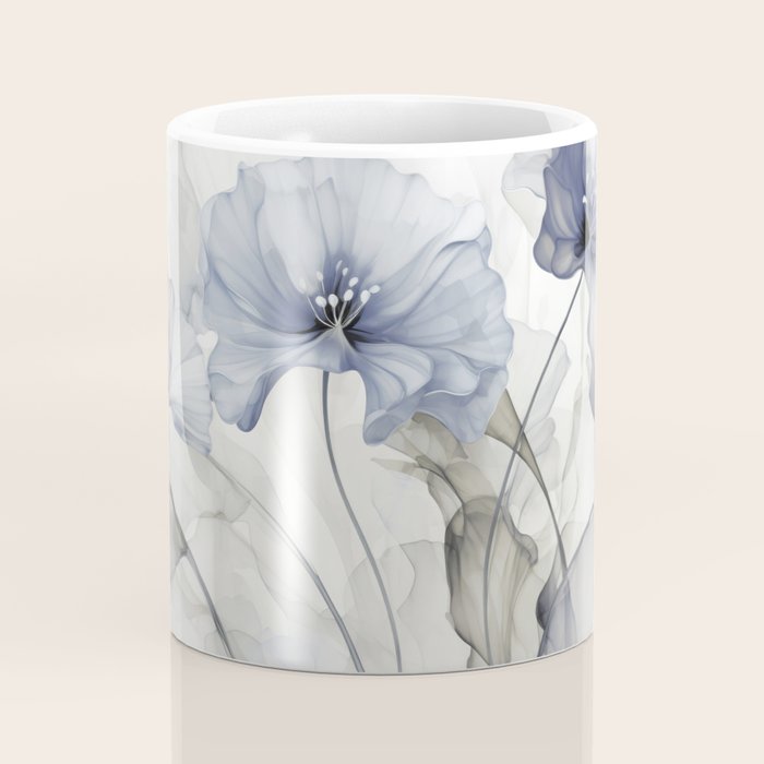 Ethereal Blue Grey Flower Fantasies Coffee Mug Gallery Image 4