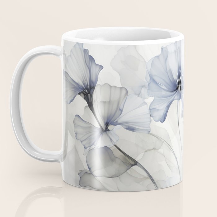 Ethereal Blue Grey Flower Fantasies Coffee Mug Gallery Image 3