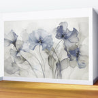 Ethereal Blue Grey Flower Fantasies Wall Mural Gallery Image 2