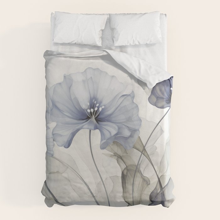Ethereal Blue Grey Flower Fantasies Duvet Cover Gallery Image 6