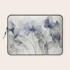 Ethereal Blue Grey Flower Fantasies Laptop Sleeve Gallery Image 1