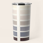 Grey Taupe Watercolor Gouache Geometric Square Matrix Pattern Travel Mug Gallery Image 1