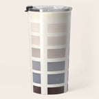 Grey Taupe Watercolor Gouache Geometric Square Matrix Pattern Travel Mug Gallery Image 3