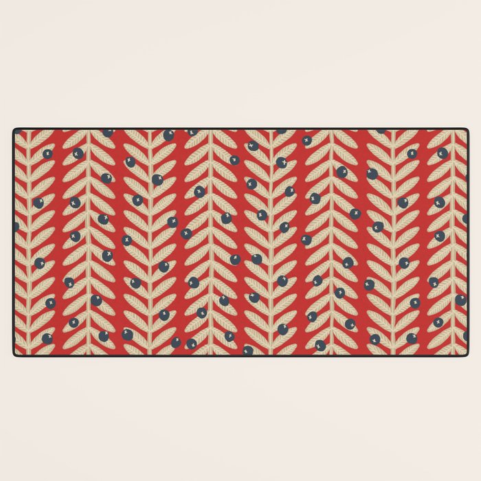 Festive Berries / Red, Beige & Blue Desk Mat Gallery Image 3