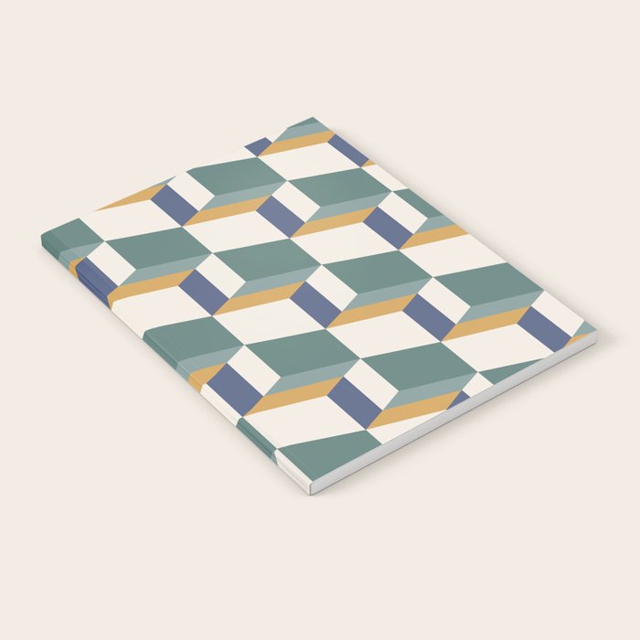 Cuboid Geometric Abstract Shapes Pattern XIV Notebook Gallery Image 1