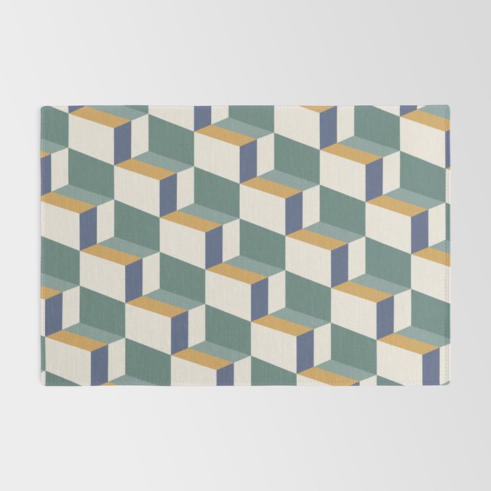 Cuboid Geometric Abstract Shapes Pattern XIV Rug Gallery Image 2