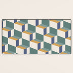 Cuboid Geometric Abstract Shapes Pattern XIV Desk Mat Gallery Image 3