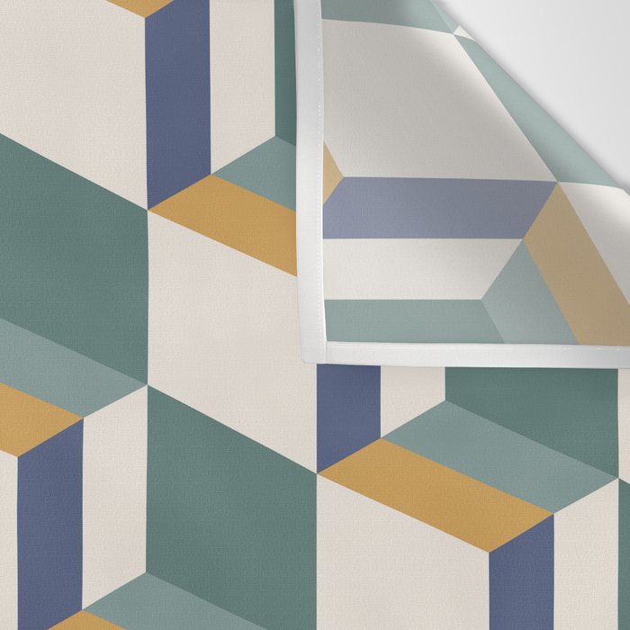 Cuboid Geometric Abstract Shapes Pattern XIV Wall Tapestry Gallery Image 3