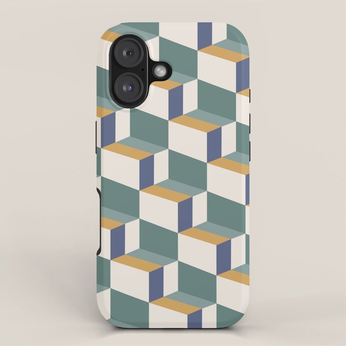 Cuboid Geometric Abstract Shapes Pattern XIV iPhone Case Gallery Image 1