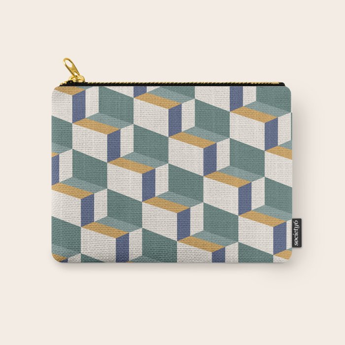 Cuboid Geometric Abstract Shapes Pattern XIV Carry All Pouch Gallery Image 1