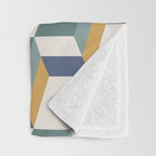 Cuboid Geometric Abstract Shapes Pattern XIV Throw Blanket Gallery Image 3