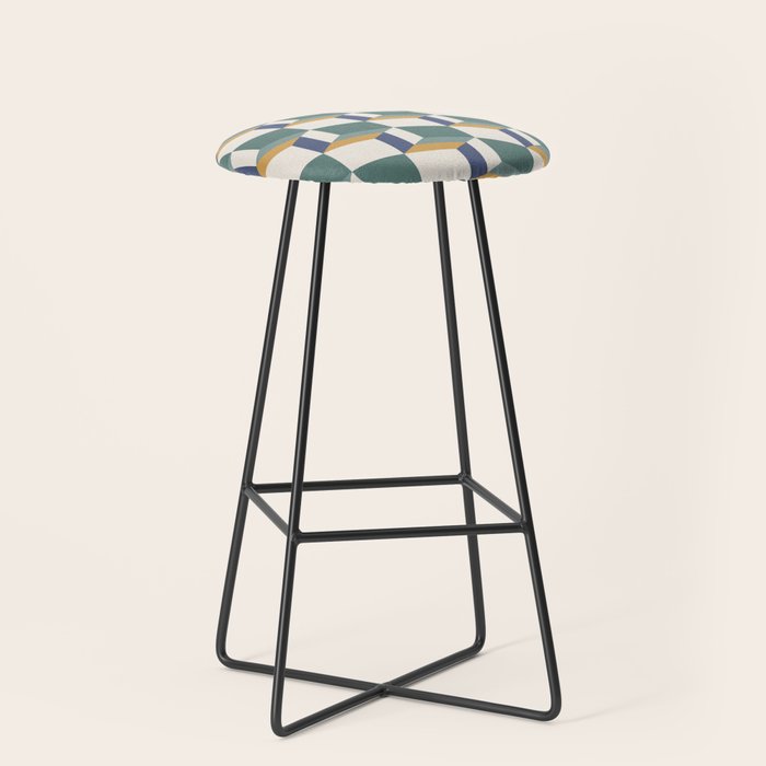 Cuboid Geometric Abstract Shapes Pattern XIV Stool Gallery Image 1