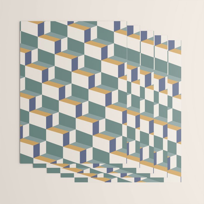 Cuboid Geometric Abstract Shapes Pattern XIV Wrapping Paper Gallery Image 3
