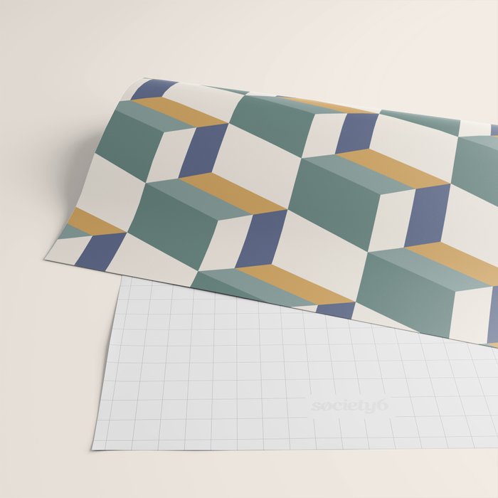 Cuboid Geometric Abstract Shapes Pattern XIV Wrapping Paper Gallery Image 2