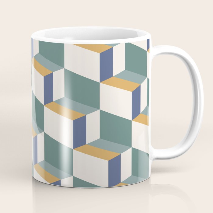 Cuboid Geometric Abstract Shapes Pattern XIV Coffee Mug Gallery Image 1