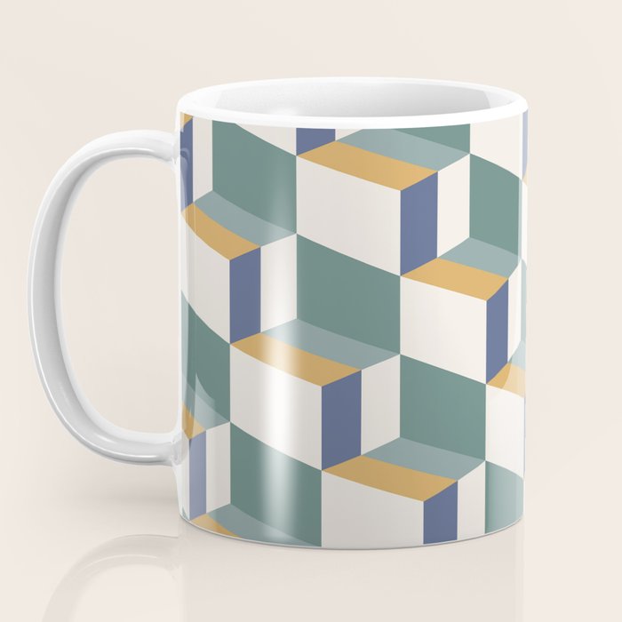 Cuboid Geometric Abstract Shapes Pattern XIV Coffee Mug Gallery Image 3