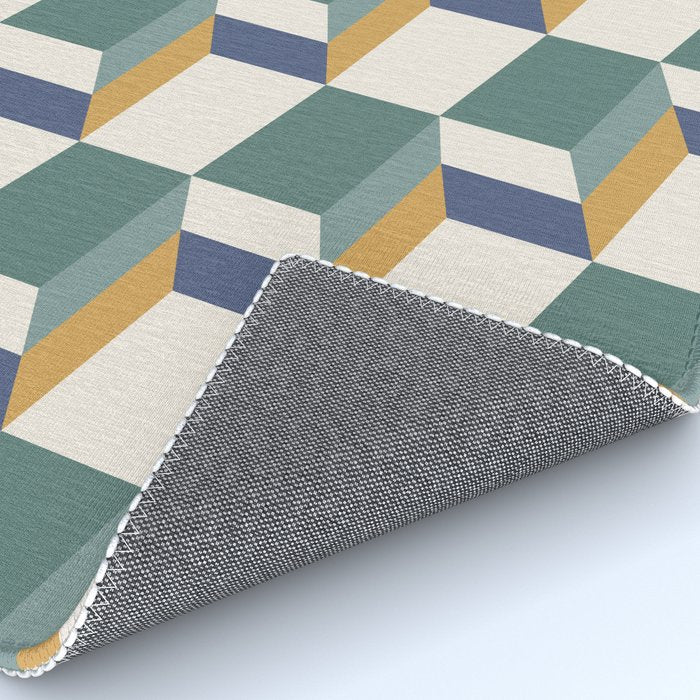 Cuboid Geometric Abstract Shapes Pattern XIV Rug Gallery Image 4