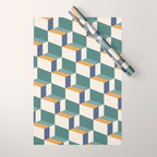 Cuboid Geometric Abstract Shapes Pattern XIV Wrapping Paper Gallery Image 1