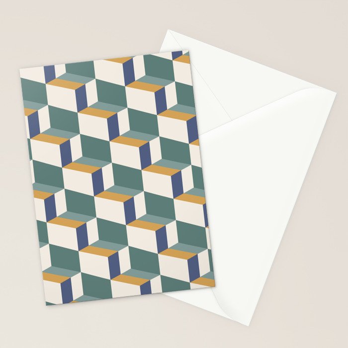 Cuboid Geometric Abstract Shapes Pattern XIV Stationery Card Gallery Image 2