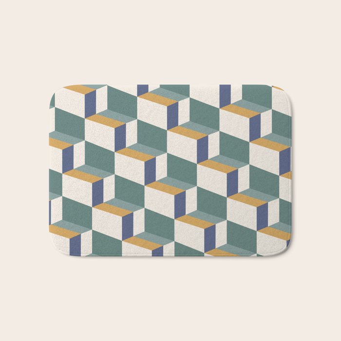 Cuboid Geometric Abstract Shapes Pattern XIV Bath Mat Gallery Image 1