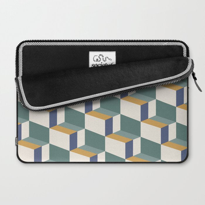 Cuboid Geometric Abstract Shapes Pattern XIV Laptop Sleeve Gallery Image 2