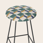 Cuboid Geometric Abstract Shapes Pattern XIV Stool Gallery Image 2