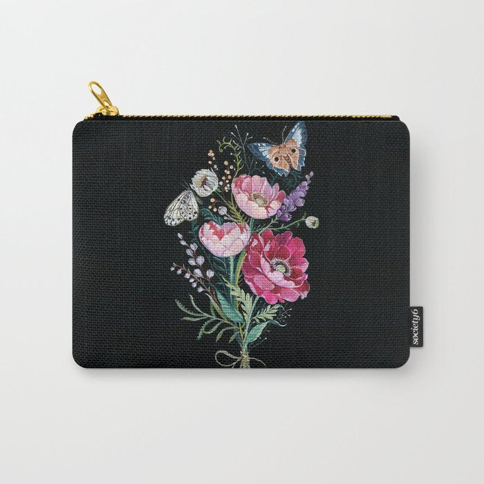 Butterfly Floral Bouquet Carry All Pouch Gallery Image 1