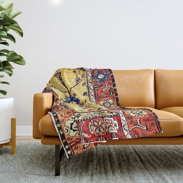 Antique Turkish Ladik Prayer Rug Print Throw Blanket Gallery Image 1
