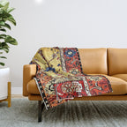Antique Turkish Ladik Prayer Rug Print Throw Blanket Gallery Image 1
