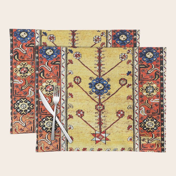 Antique Turkish Ladik Prayer Rug Print Placemat Gallery Image 1