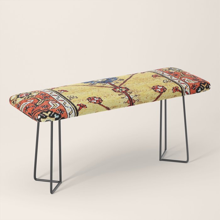 Antique Turkish Ladik Prayer Rug Print Bench Gallery Image 1