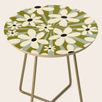 Retro Psychedelic Daisy Flower - Green Color Side Table Gallery Image 2