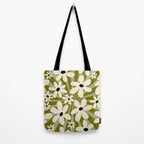 Retro Psychedelic Daisy Flower - Green Color Tote Bag Gallery Image 2