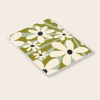 Retro Psychedelic Daisy Flower - Green Color Notebook Gallery Image 3