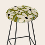 Retro Psychedelic Daisy Flower - Green Color Stool Gallery Image 2