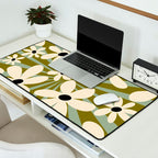 Retro Psychedelic Daisy Flower - Green Color Desk Mat Gallery Image 2