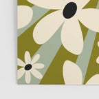 Retro Psychedelic Daisy Flower - Green Color Poster Gallery Image 3
