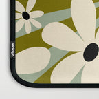 Retro Psychedelic Daisy Flower - Green Color Laptop Sleeve Gallery Image 3
