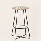 Pastel Gingham Plaid Multicolored Checkered Pattern Stool Gallery Image 1