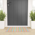 Pastel Gingham Plaid Multicolored Checkered Pattern Welcome Mat Gallery Image 3