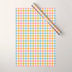 Pastel Gingham Plaid Multicolored Checkered Pattern Wrapping Paper Gallery Image 1