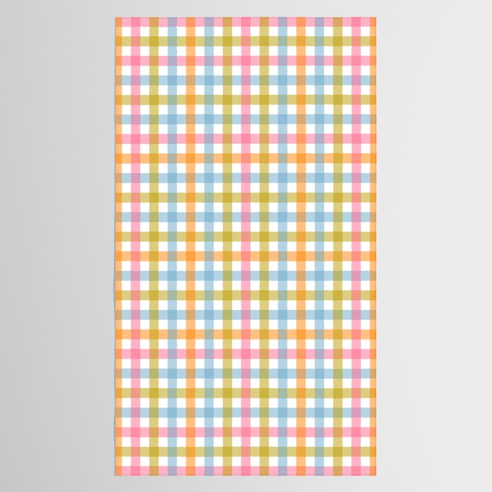 Pastel Gingham Plaid Multicolored Checkered Pattern Tablecloth Gallery Image 2